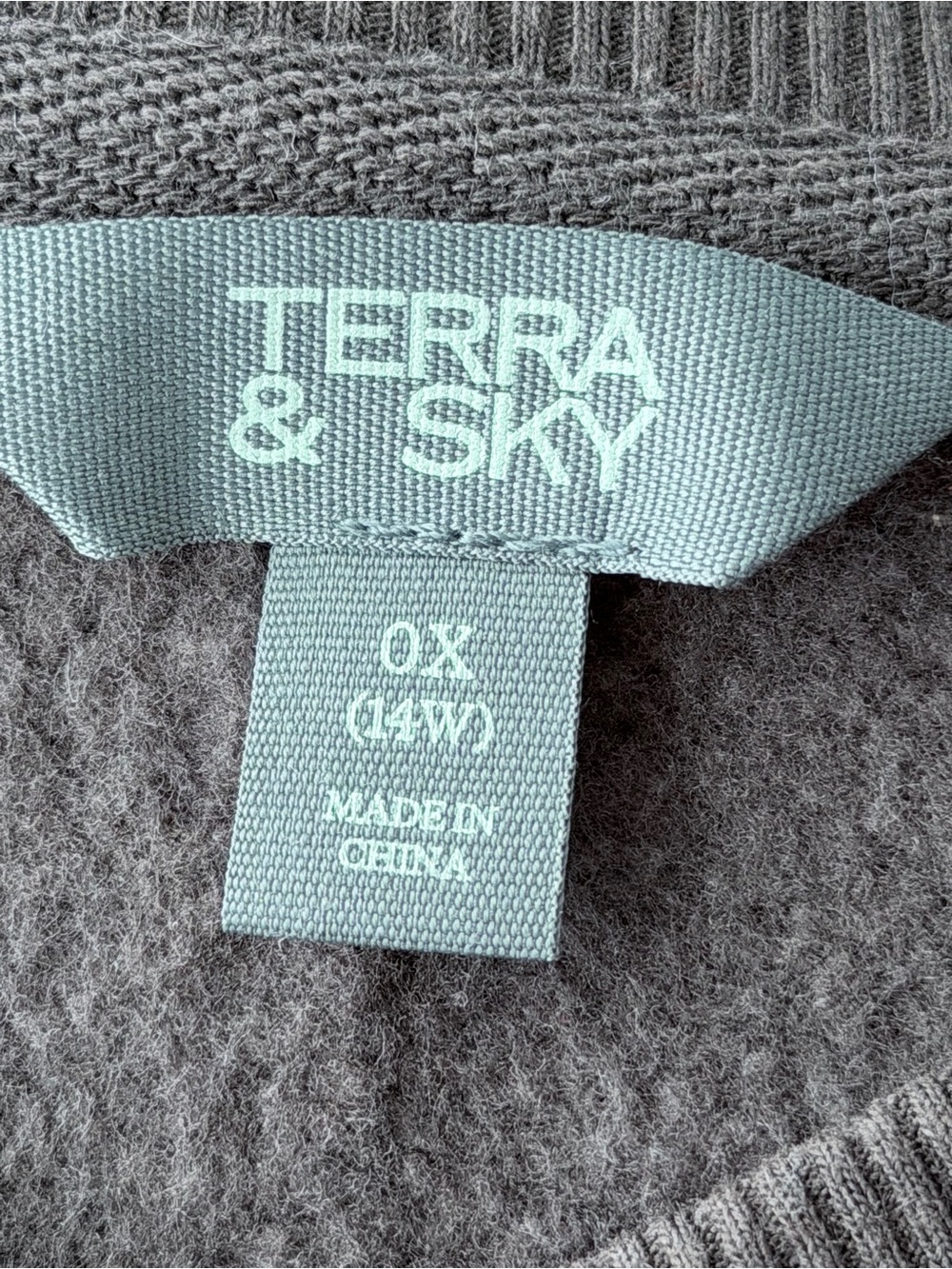 Terra & Sky Olive Graphic Crewneck Sweatshirt with Coral Print - Picture 2 of 4